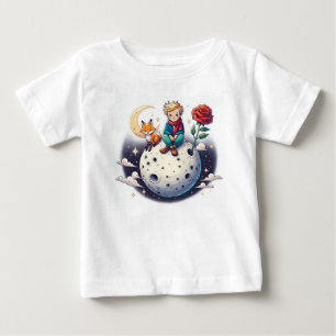 Little Prince sitting on the moon Baby T-Shirt