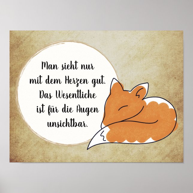 Little Prince Zitat Poster (Front)