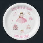 Little Princess 1st Birthday Paper Plates Girl<br><div class="desc">Make the cake course as magical as the celebration! These personalized Little Princess 1st birthday paper plates are designed exclusively for girls and bring a touch of royal elegance to any party table. Featuring soft, dreamy princess designs with crown details and delicate colors, they transform your table into a royal...</div>
