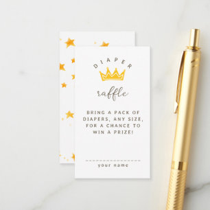 Little Princess Baby Shower Diaper Raffle Enclosure Card