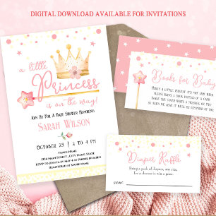 Little Princess Baby Shower Diaper Request Enclosure Card
