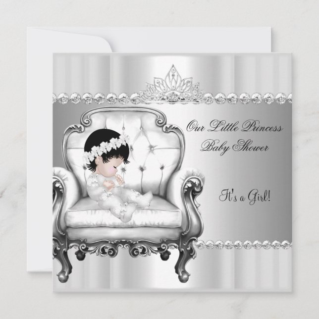Little Princess Baby Shower Girl Baby on Chair Invitation (Front)