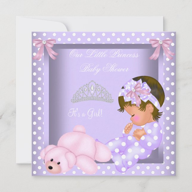 Little Princess Baby Shower Girl Lavender Pink Invitation (Front)