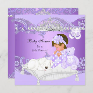 Little Princess Baby Shower Girl Lavender Purple 2 Invitation