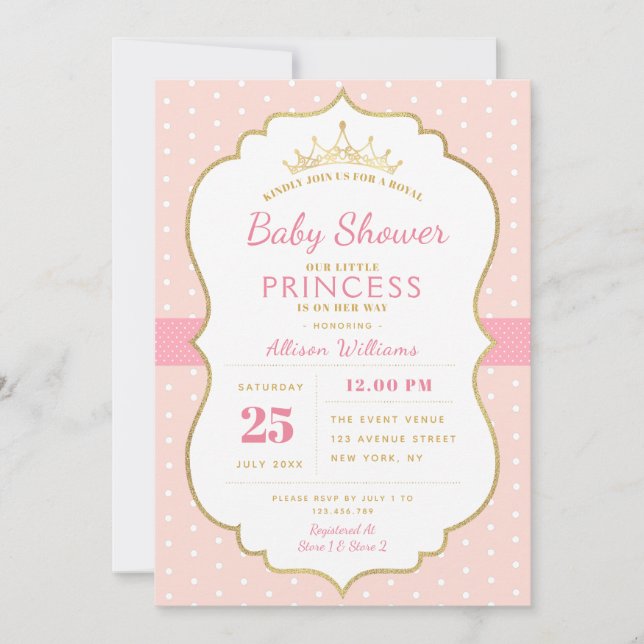 little princess baby shower invitation (Front)
