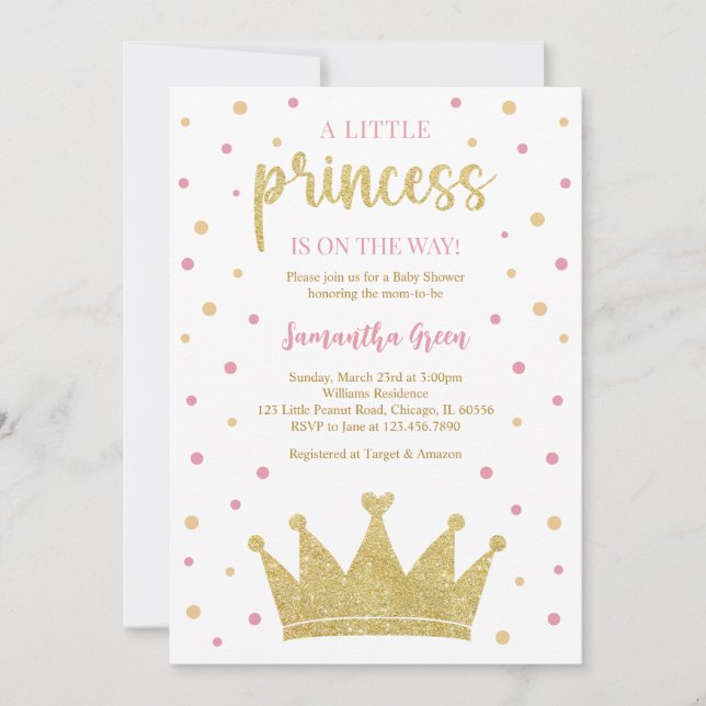 Little Princess Baby Shower Invitation (Front)
