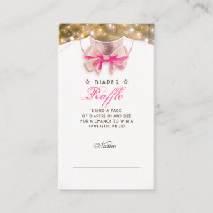 Little Princess Baby Shower Rustic Diaper Raffle Enclosure Card