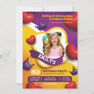 Little Princess Birthday Invite – Fairytale Crown 