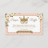 Little Princess Blush Floral Diaper Raffle Ticket