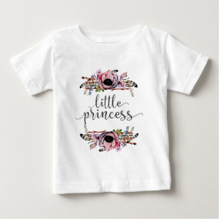 Little Princess   Boho Chic Floral Baby Girl Tutu Baby T-Shirt
