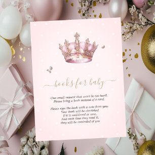 Little Princess Crown Pearls Dots Baby Shower Enclosure Card
