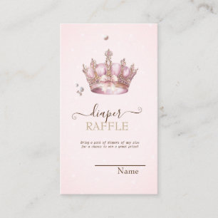 Little Princess Crown Pearls Dots Baby Shower Enclosure Card