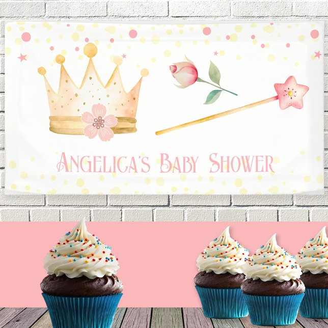 Little Princess Crown Pink Baby Shower Banner (Creator Uploaded)