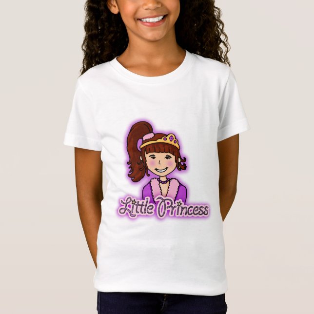 Little Princess dark hair girl pink top (Front)