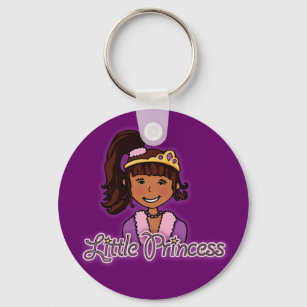 "Little Princess" dark hair purple keychain