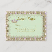 Little Princess Diaper Raffle Tickets, mint