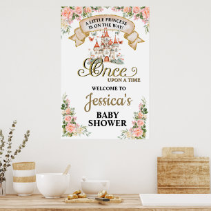 Little Princess Fairy Tale Castle Girl Baby Shower Poster