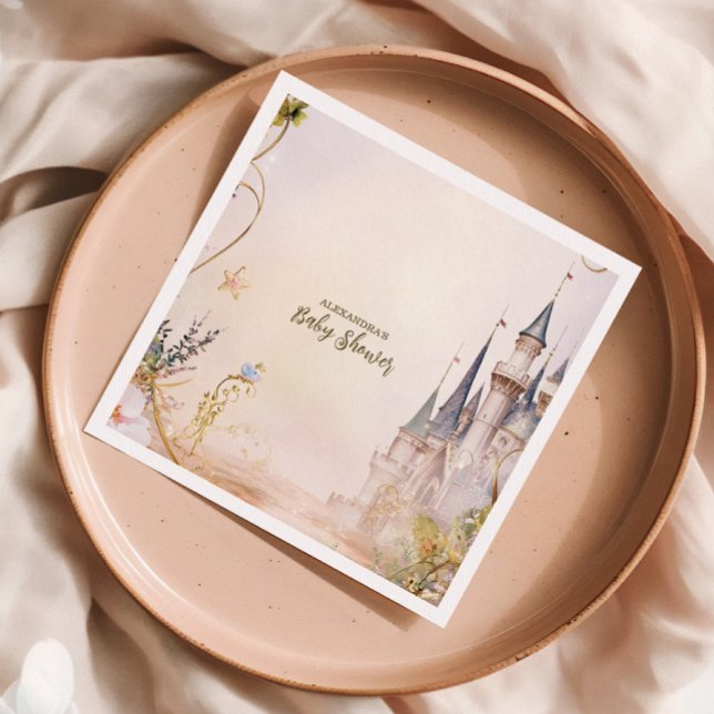 Little Princess Fairytale Castl Castle Baby Shower Napkin (Creator Uploaded)