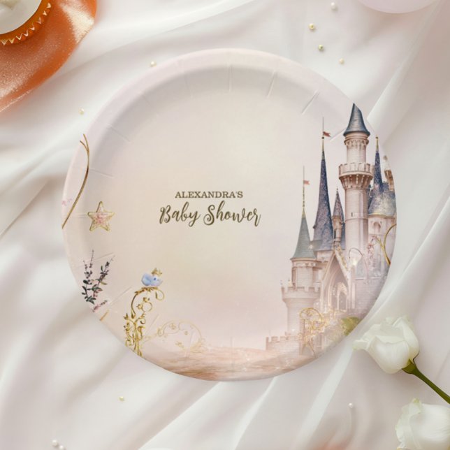 Little Princess Fairytale Castle Baby Shower Paper Plate (Creator Uploaded)