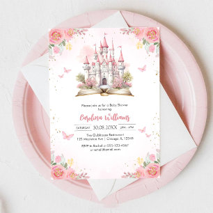 Little Princess Fairytale Castle Girl Baby Shower  Invitation