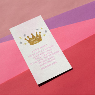 Little Princess Girl Baby Shower Books For Baby Enclosure Card