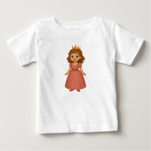 Little Princess in Pink Dress with Golden Crown Baby T-Shirt