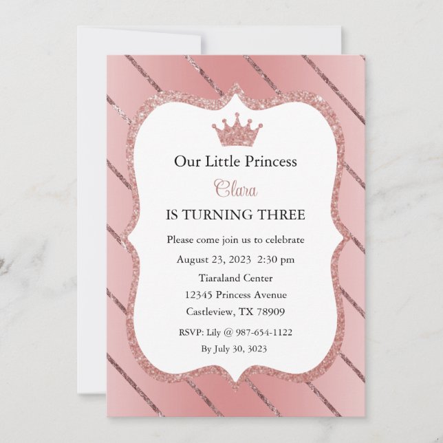 Little Princess Invitation, Princess Birthday Invitation (Front)