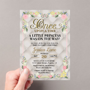 Little Princess Is On The Way Girl Baby Shower Acrylic Invitations