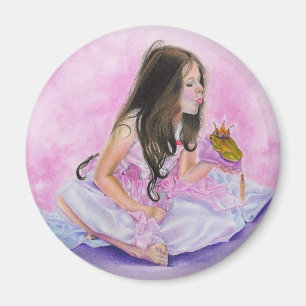 Little Princess Kissing Frog Magnet