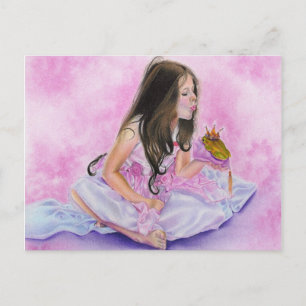 Little Princess Kissing Frog Postcard