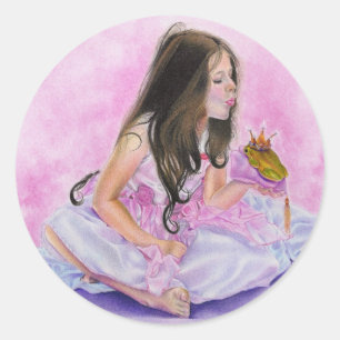Little Princess Kissing Frog Sticker