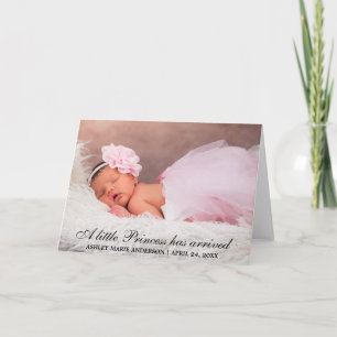 Little Princess New Baby Announcement Folded Card