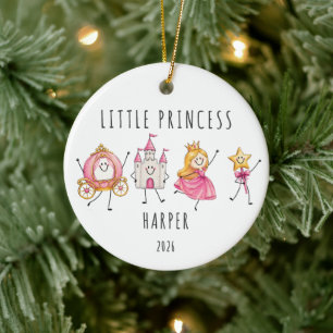 Little Princess Personalised Girl Ceramic Tree Decoration