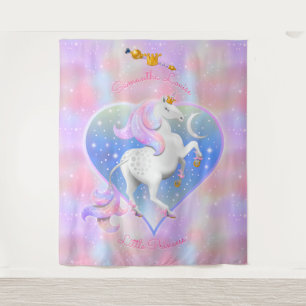 Little Princess Personalised Pink Unicorn Tapestry