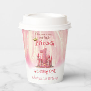 Little Princess Pink Castle 1st Birthday Paper Cups