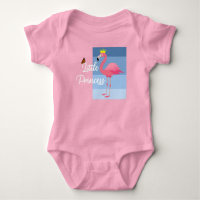 Little Princess Pink Flamingo Design - Baby Jersey