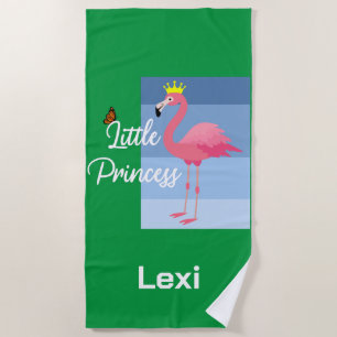 Little Princess Pink Flamingo Design - Beach Towe Towel