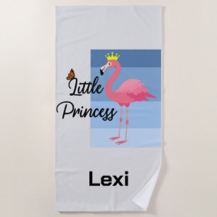 Little Princess Pink Flamingo Design - Beach Towe Towel