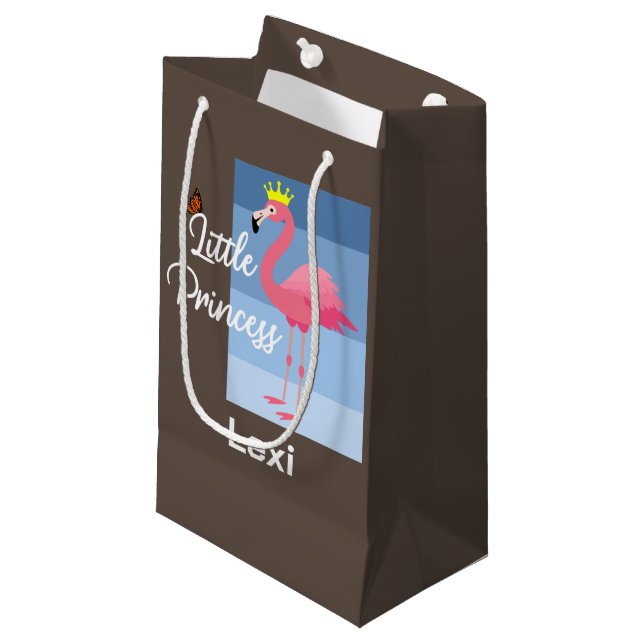 Little Princess Pink Flamingo Design - Gift Bag -  (Front Angled)