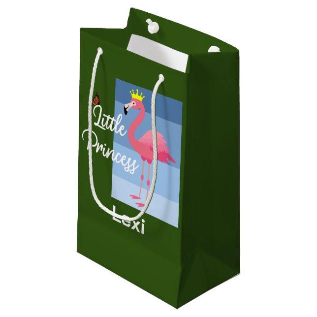 Little Princess Pink Flamingo Design - Gift Bag -  (Front Angled)