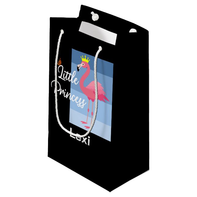 Little Princess Pink Flamingo Design - Gift Bag -  (Front Angled)