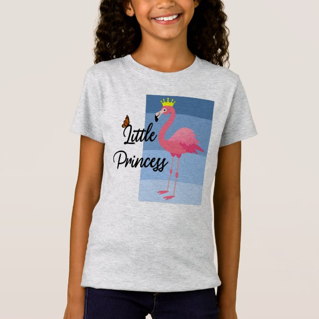 Little Princess Pink Flamingo Design - Girls' Fine T-Shirt (Front)