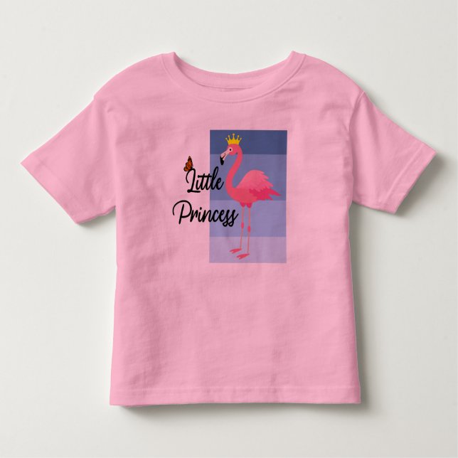 Little Princess Pink Flamingo Design - Toddler Fin Toddler T-Shirt (Front)