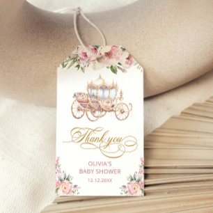 Little Princess Pink & Gold Baby Shower Thank You Gift Tags