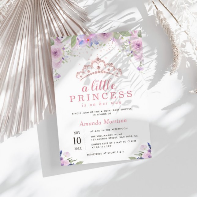 little princess purple floral baby shower invitation (Creator Uploaded)