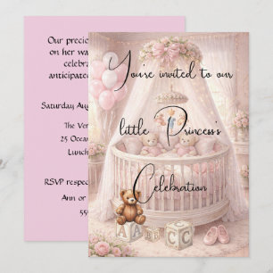 Little Princess Round Crip Baby-Shower Invite