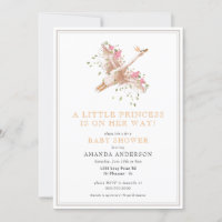 Little Princess Swan Floral Girl Pink Baby Shower