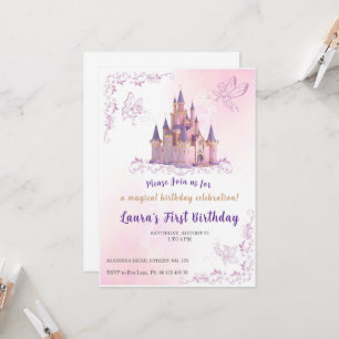 Little princess Theme invitaion. Kids party. Invitation