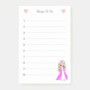 Little Princess Things To Do Lined Post-it Notes