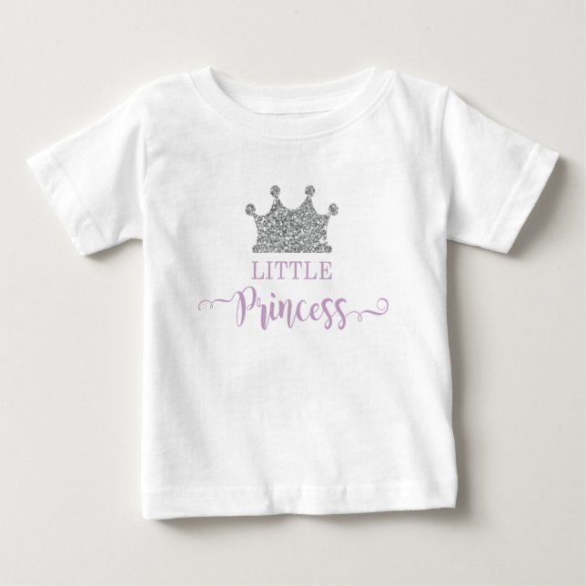 Little Princess Tutu Bodysuit, Purple and Silver Baby T-Shirt (Front)